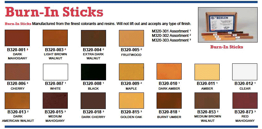 Lacquer Color Chart